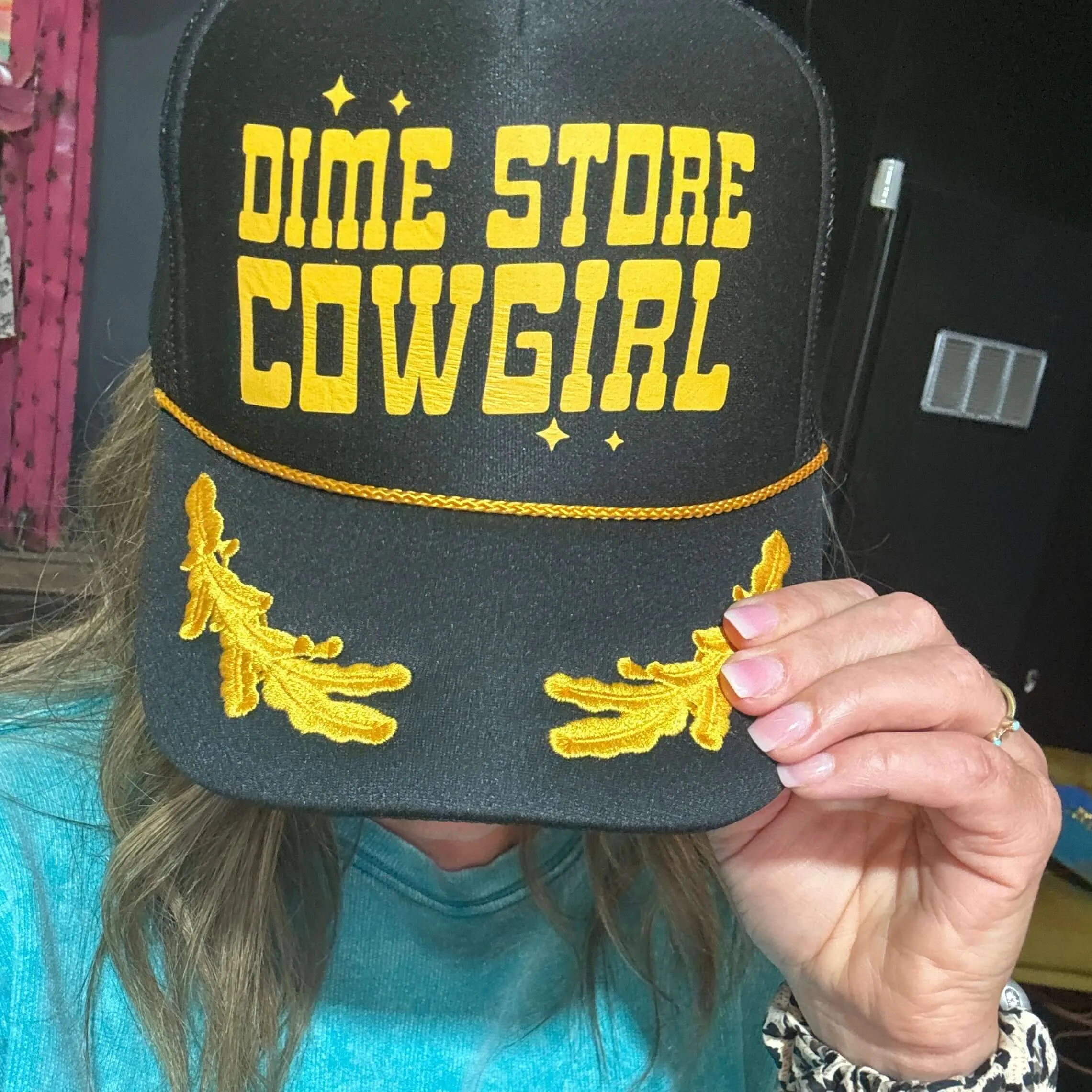 Black Dime Store Cowgirl Trucker Hat