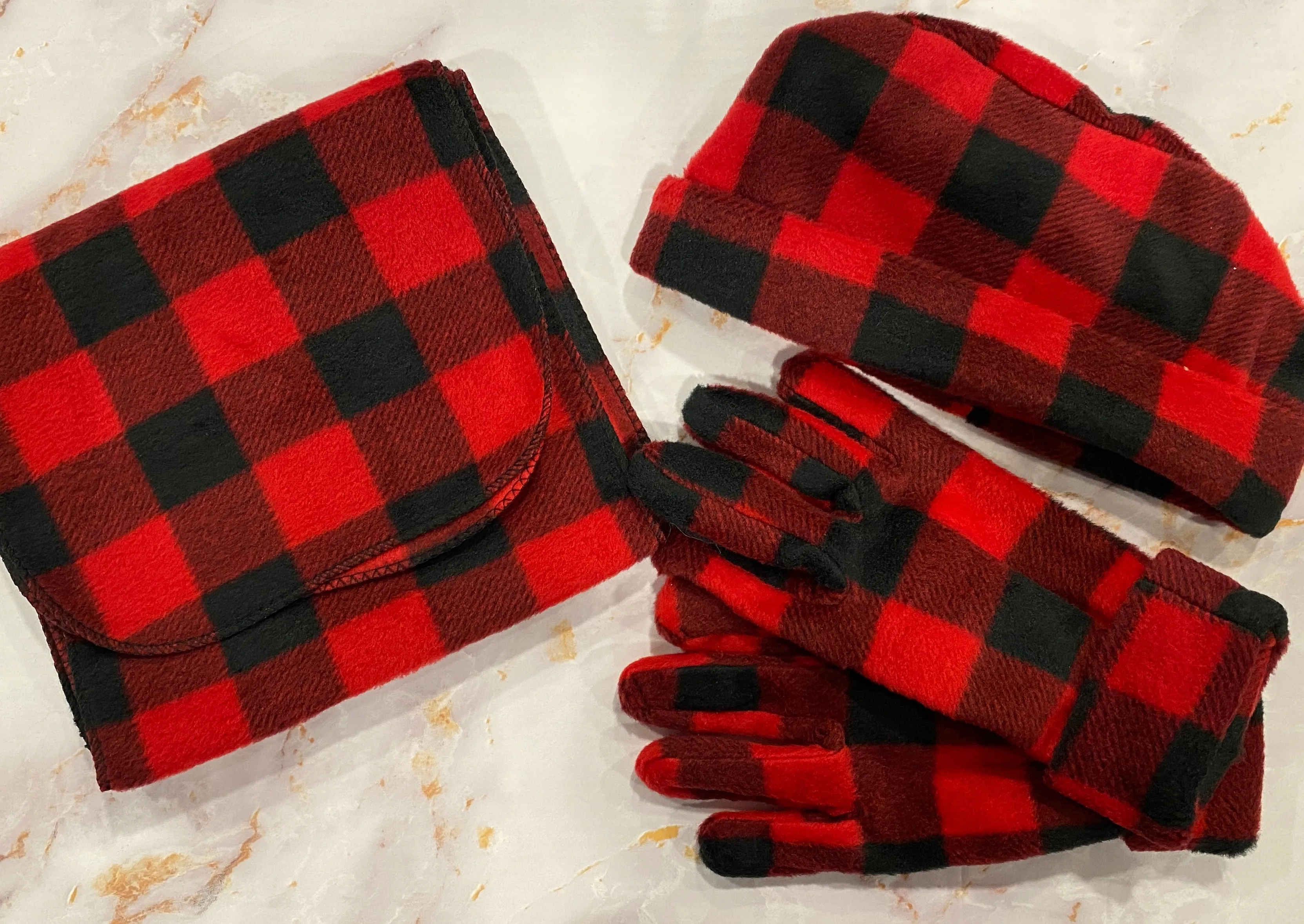 Buffalo Plaid Fleece Winter Set