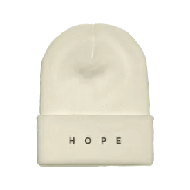 Cream "HOPE" Beanie