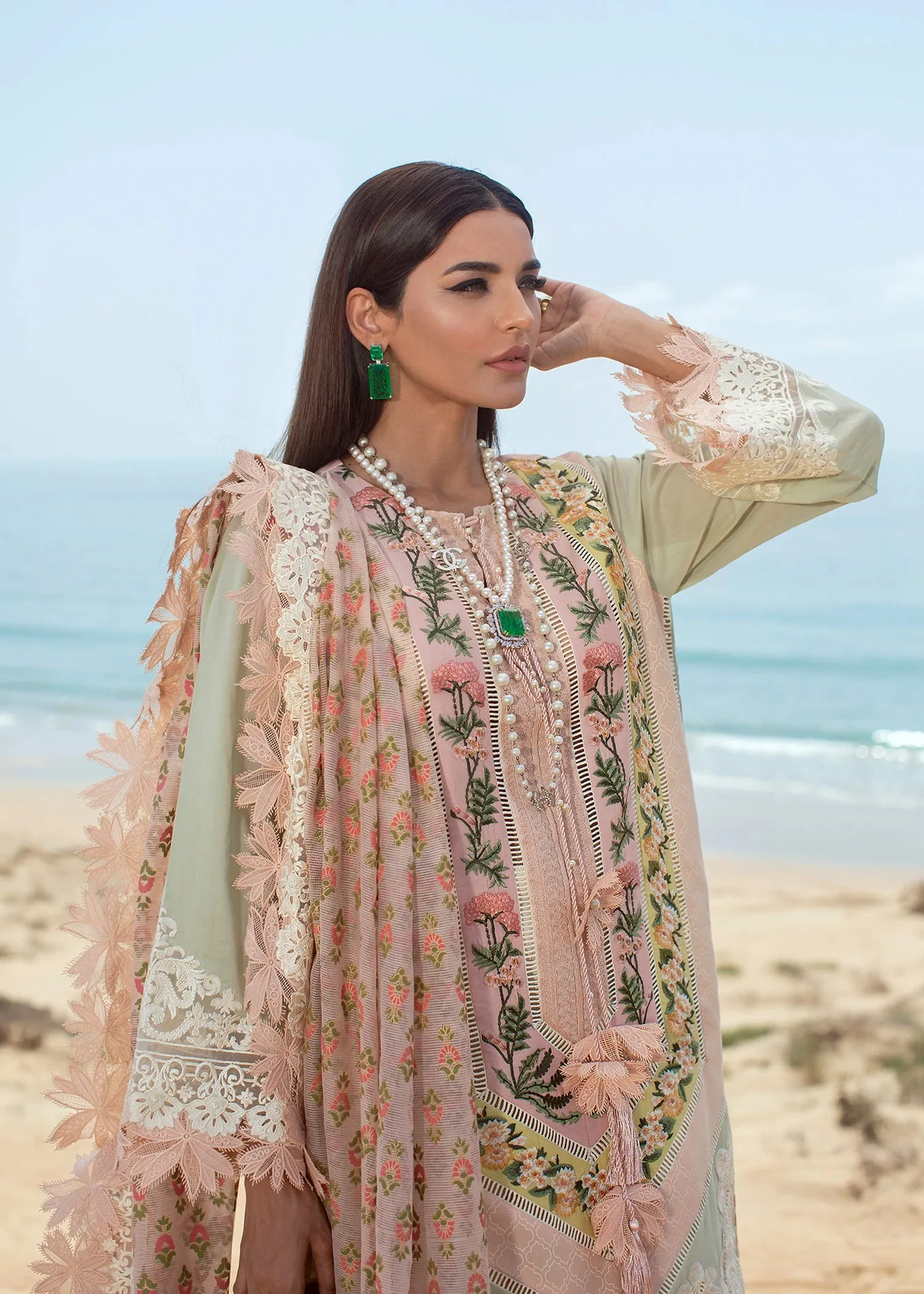 Crimson Unstitched 3 Piece Luxury Lawn Collection'2022-04-A-Sorbet Pink