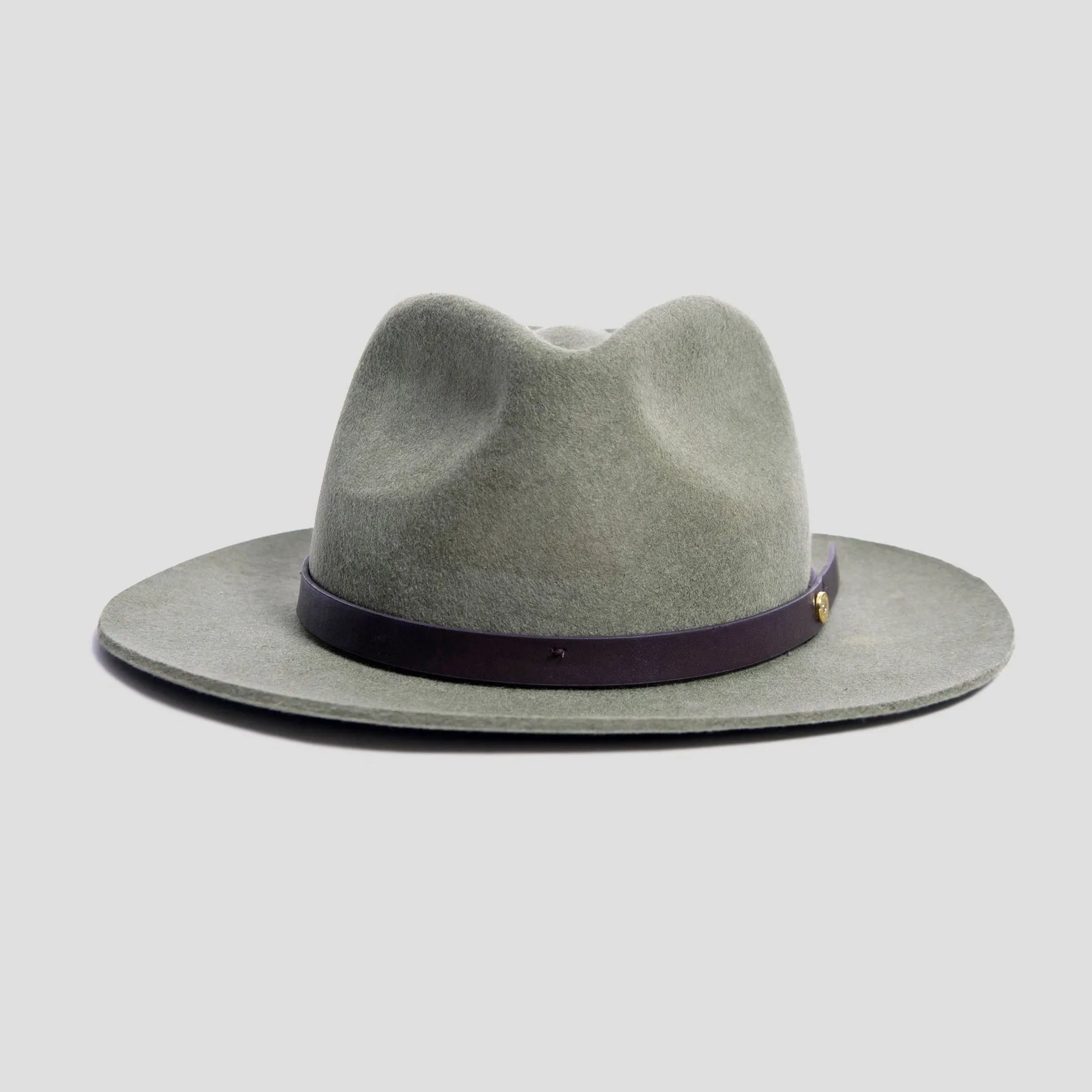 Dapper Men's Felt Fedora Hat–Olive Green