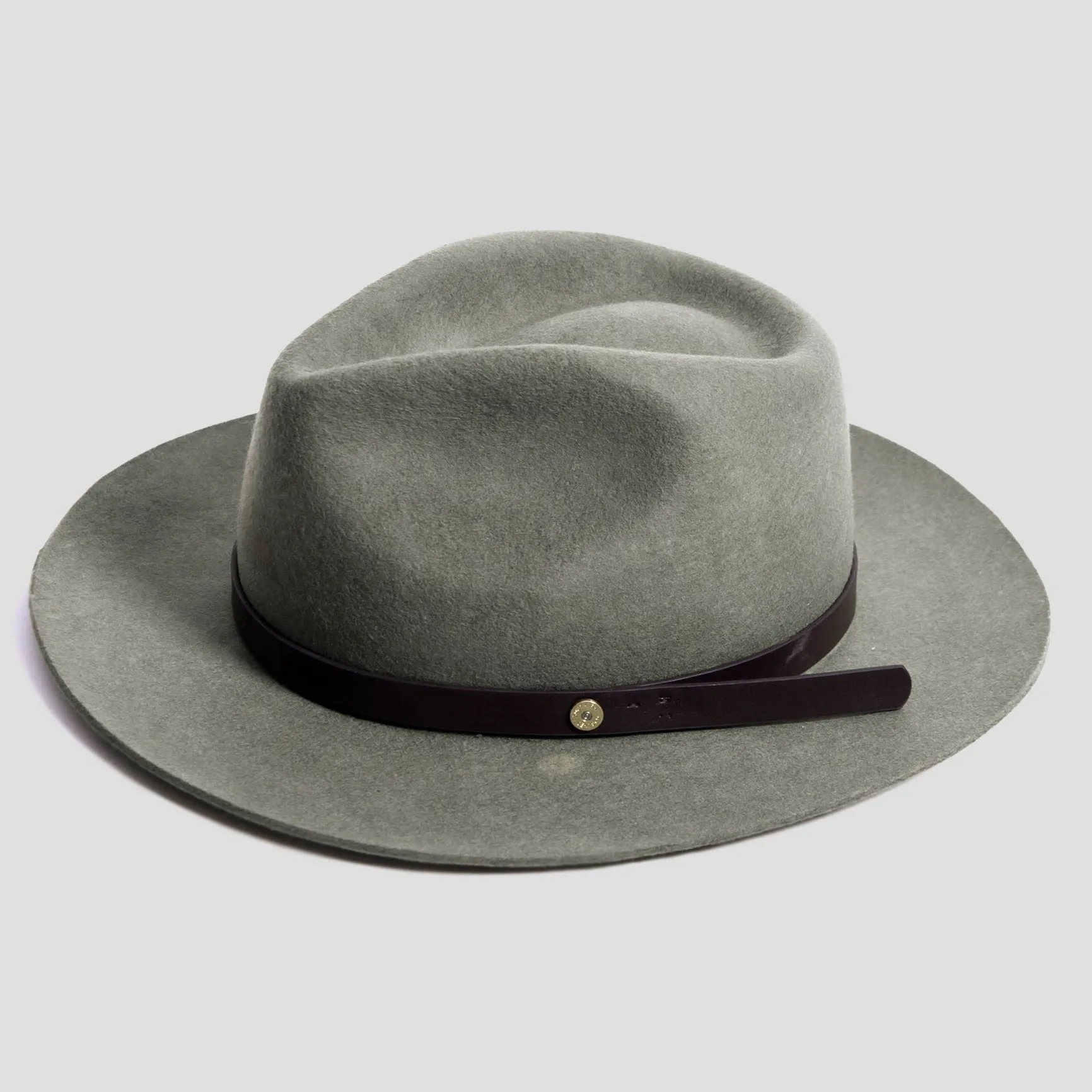 Dapper Men's Felt Fedora Hat–Olive Green