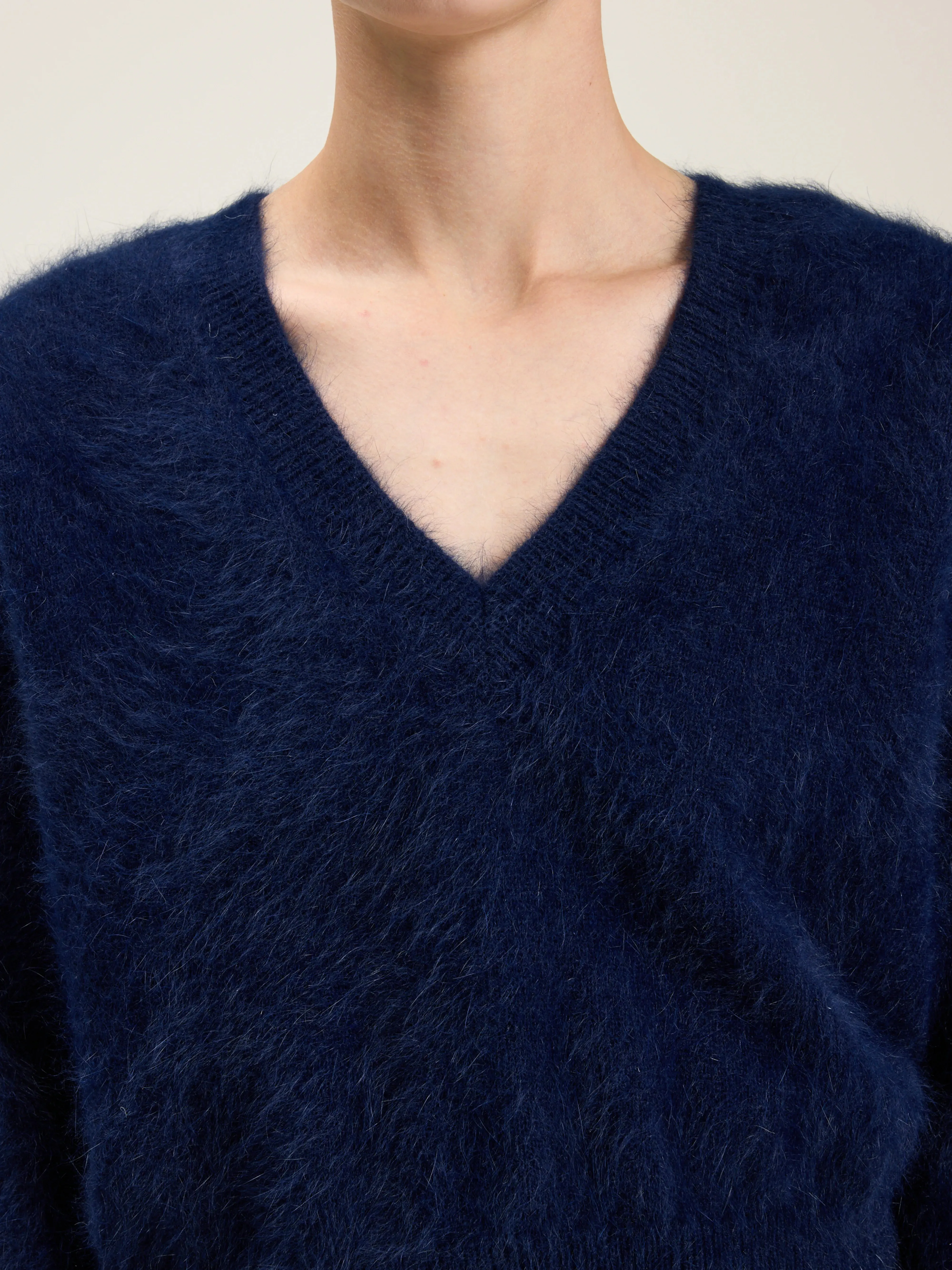 Datev angora-blend cardigan (242 / W / NAVY)