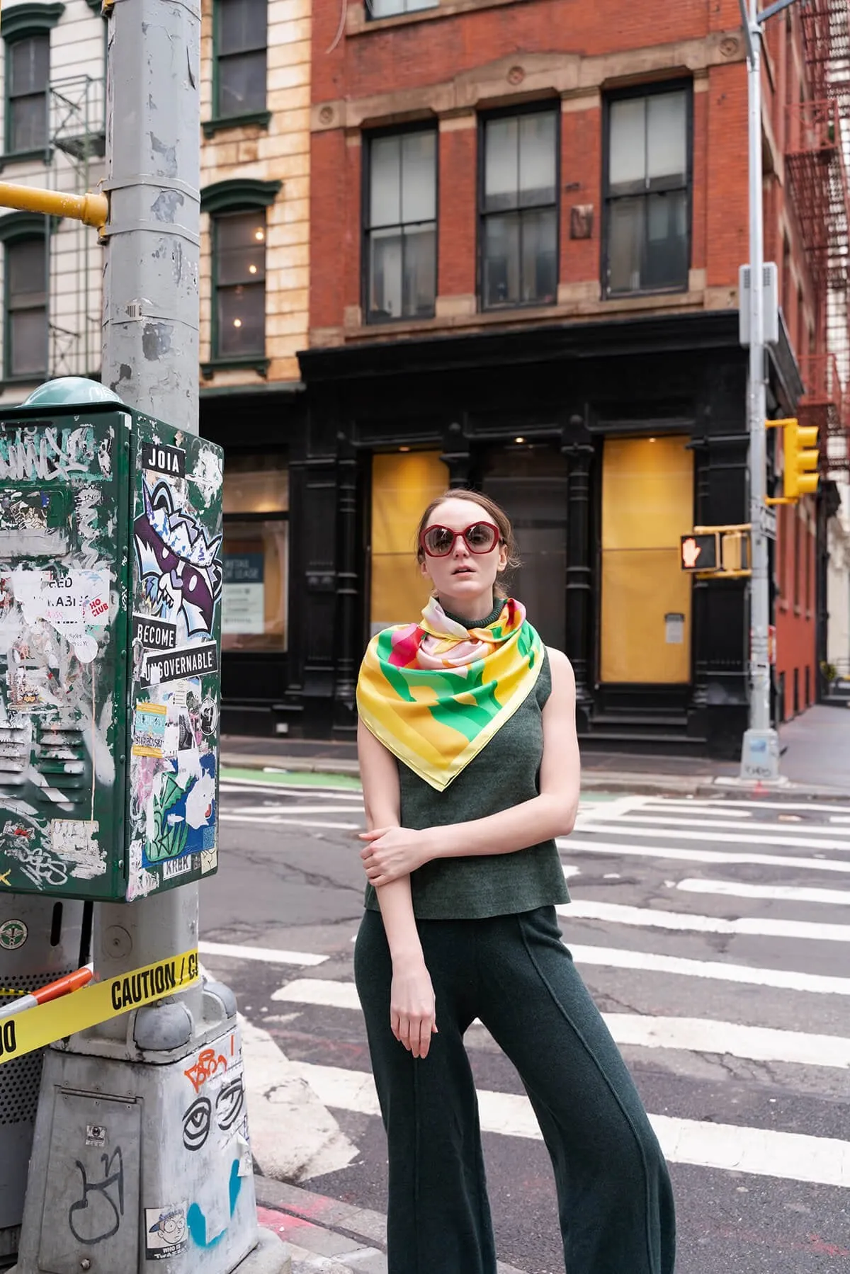 Double Sided Silk Scarf of The Harvest