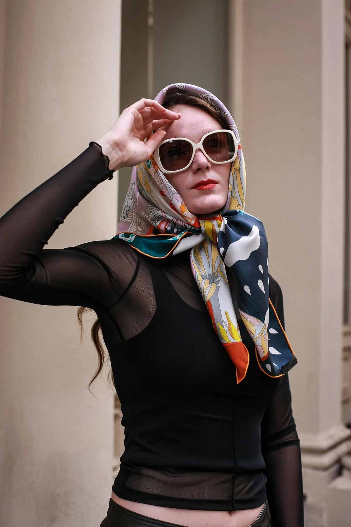 Double Sided Silk Scarf Of World Travel