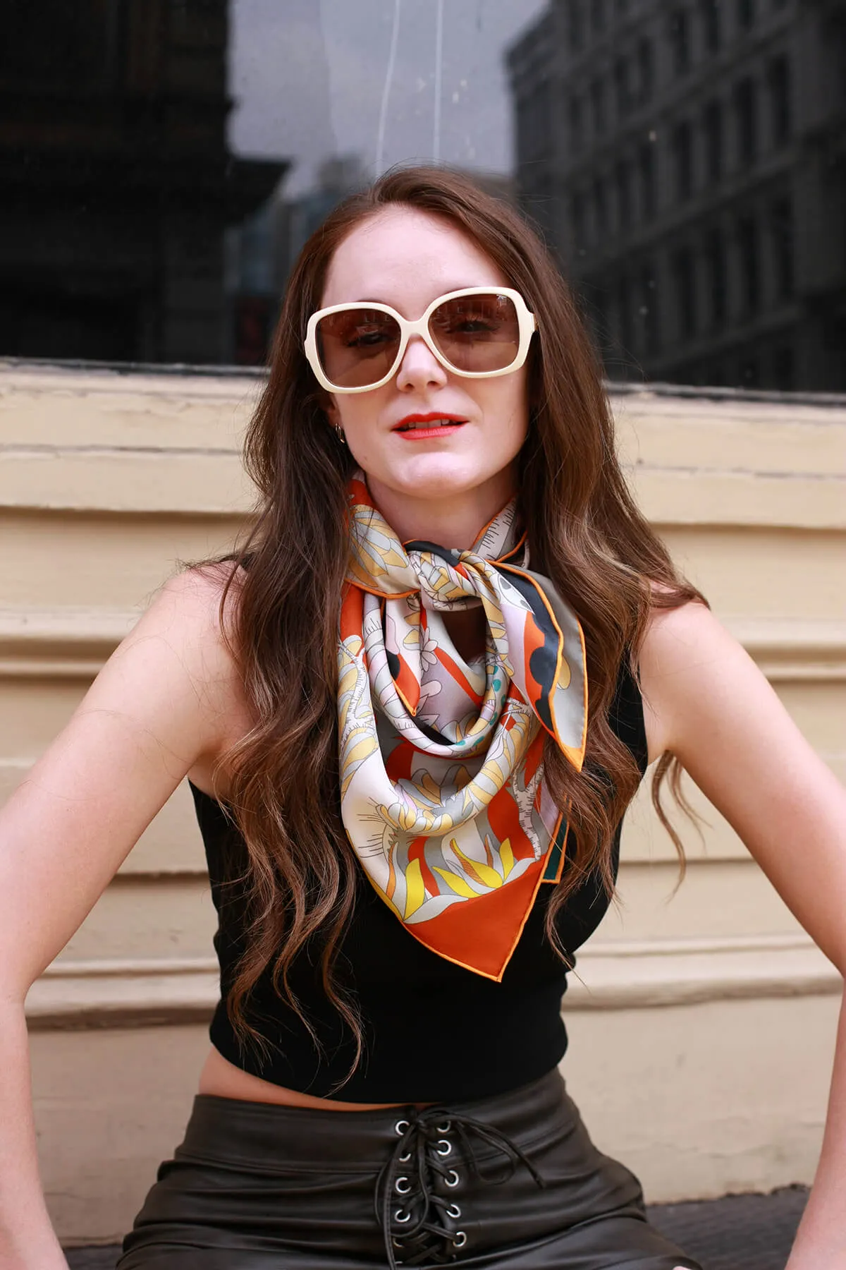 Double Sided Silk Scarf Of World Travel