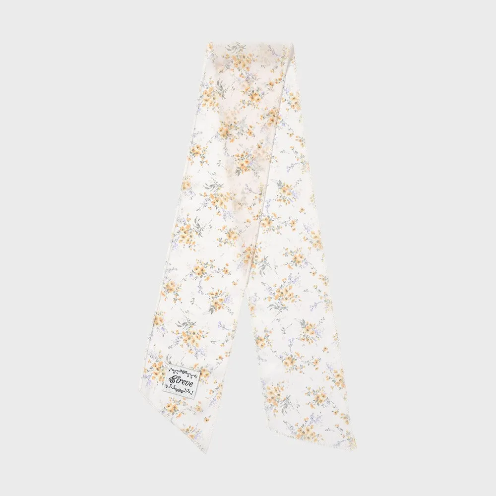 [EIREVE] Seasonless FLORAL PETITE CHIFFON SCARF (YELLOW)