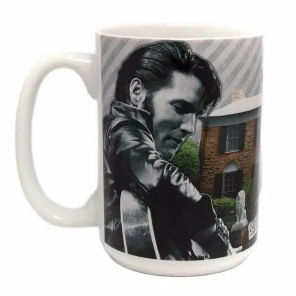 Elvis Black Leather Graceland Photo Coffee Mug