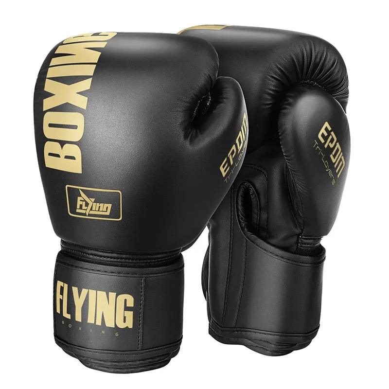 FIVING 6 -16oz  PU Leather Boxing Gloves Muay Thai Sandbag Training Gloves