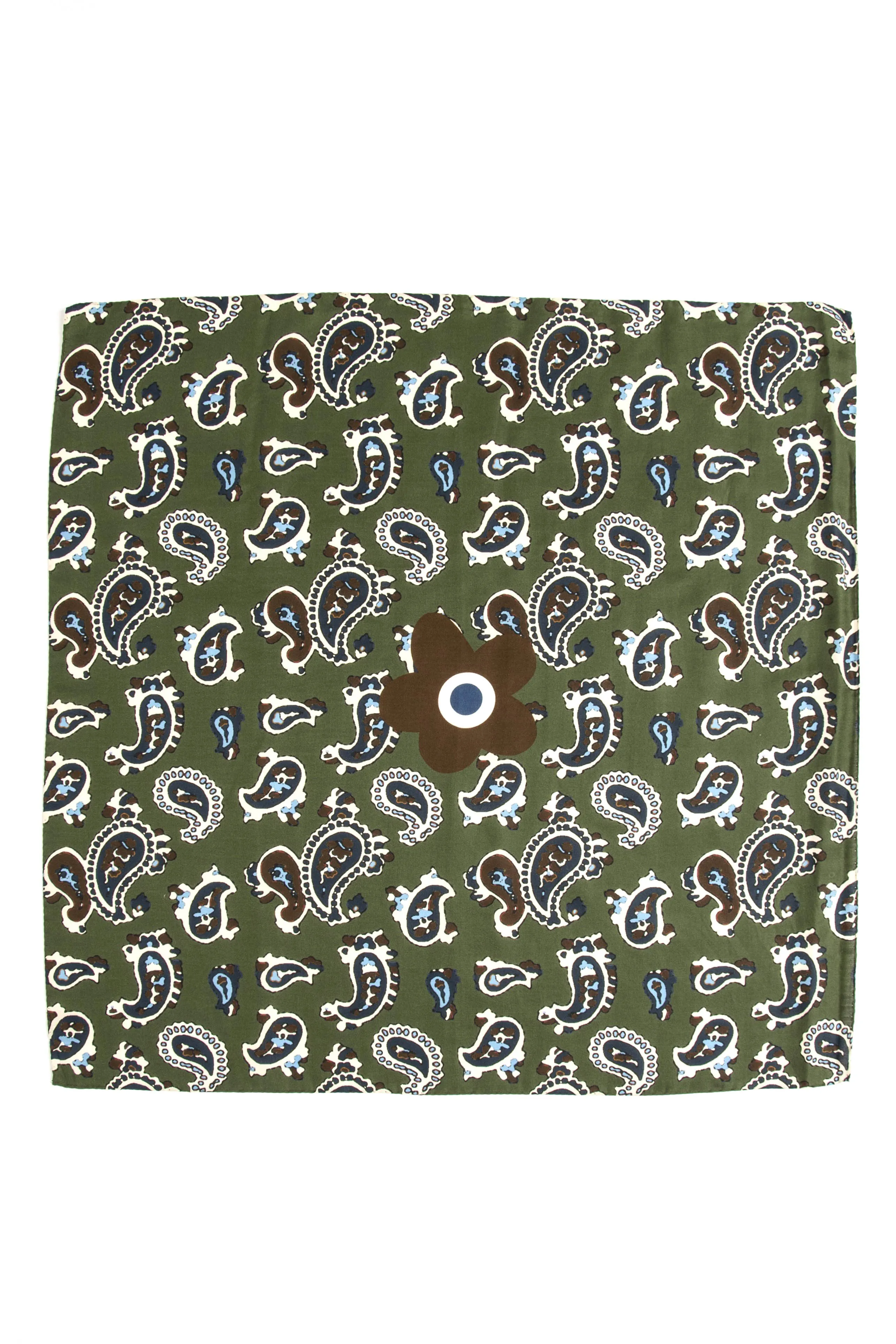 Green Ultra Soft Silk & Cotton Paisley Scarf 60