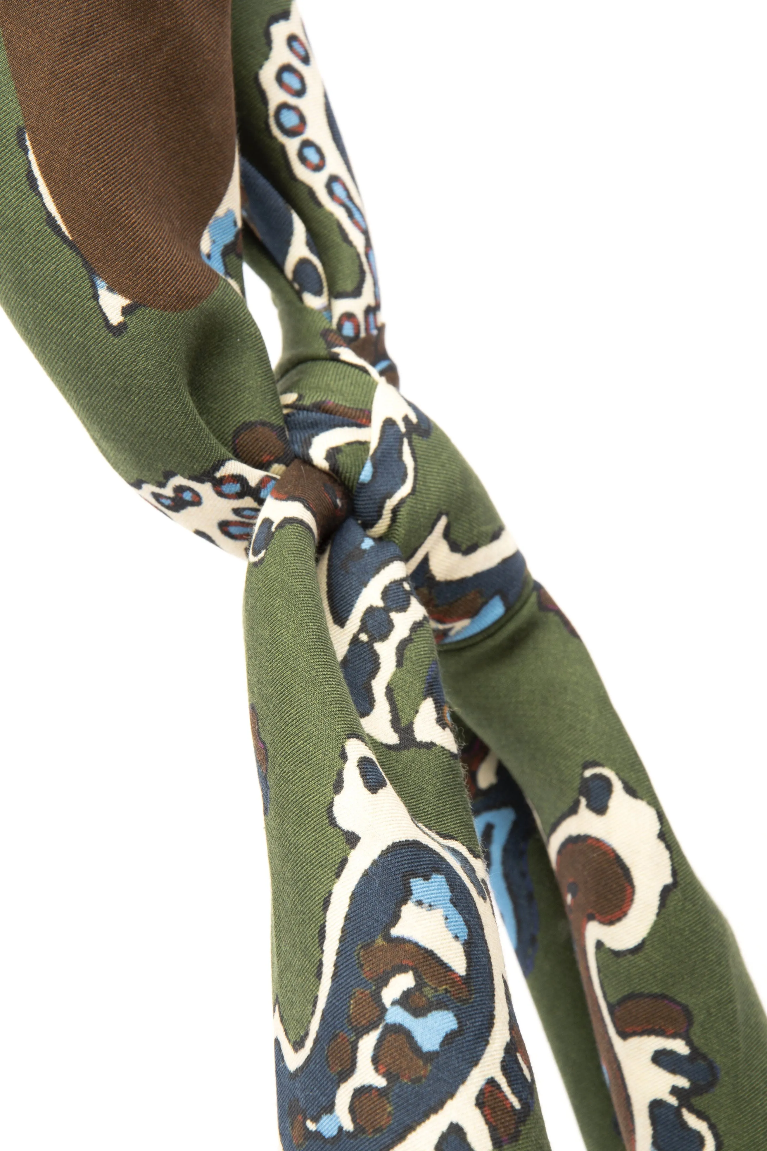 Green Ultra Soft Silk & Cotton Paisley Scarf 60