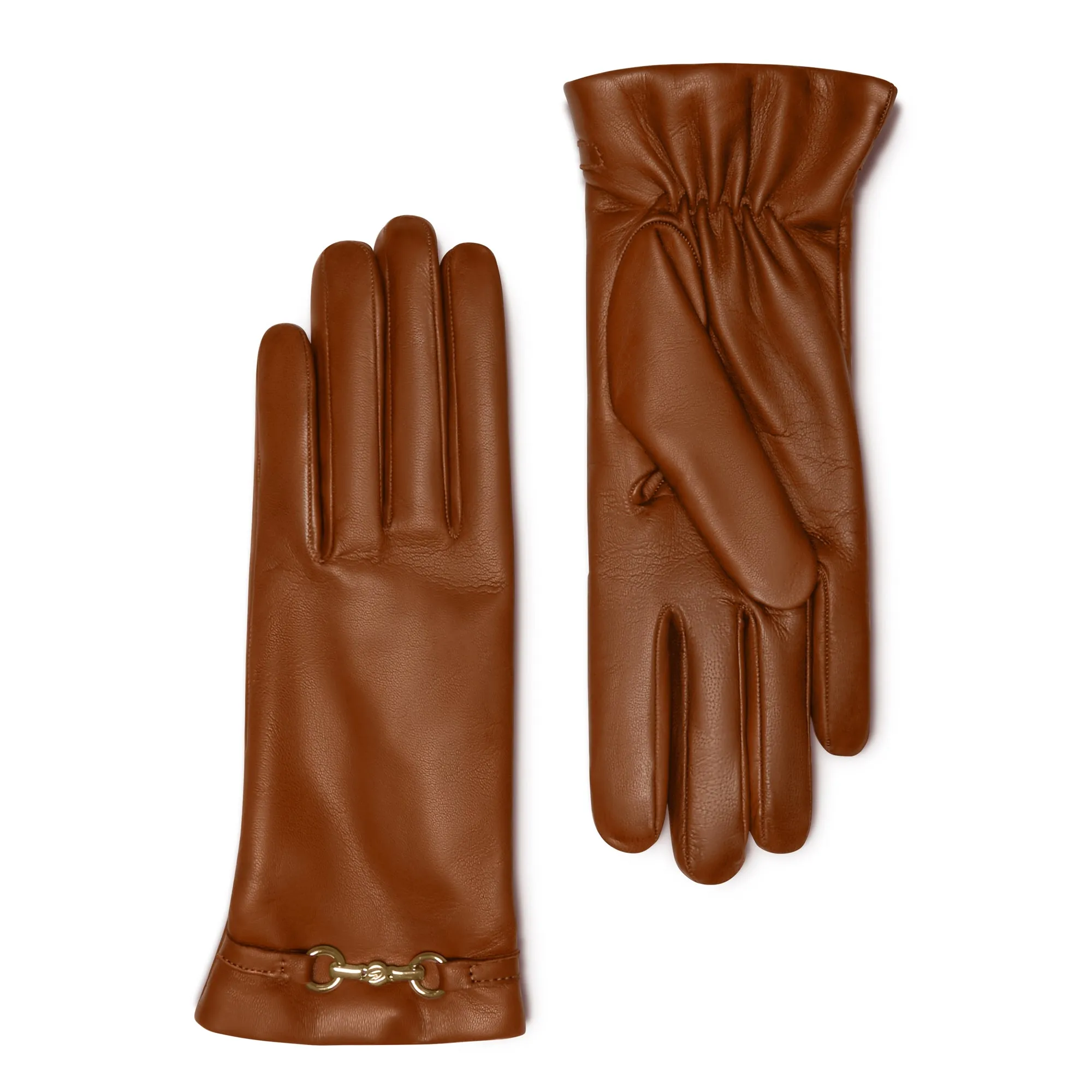 Honoré Marcelia cognac goatskin leather gloves