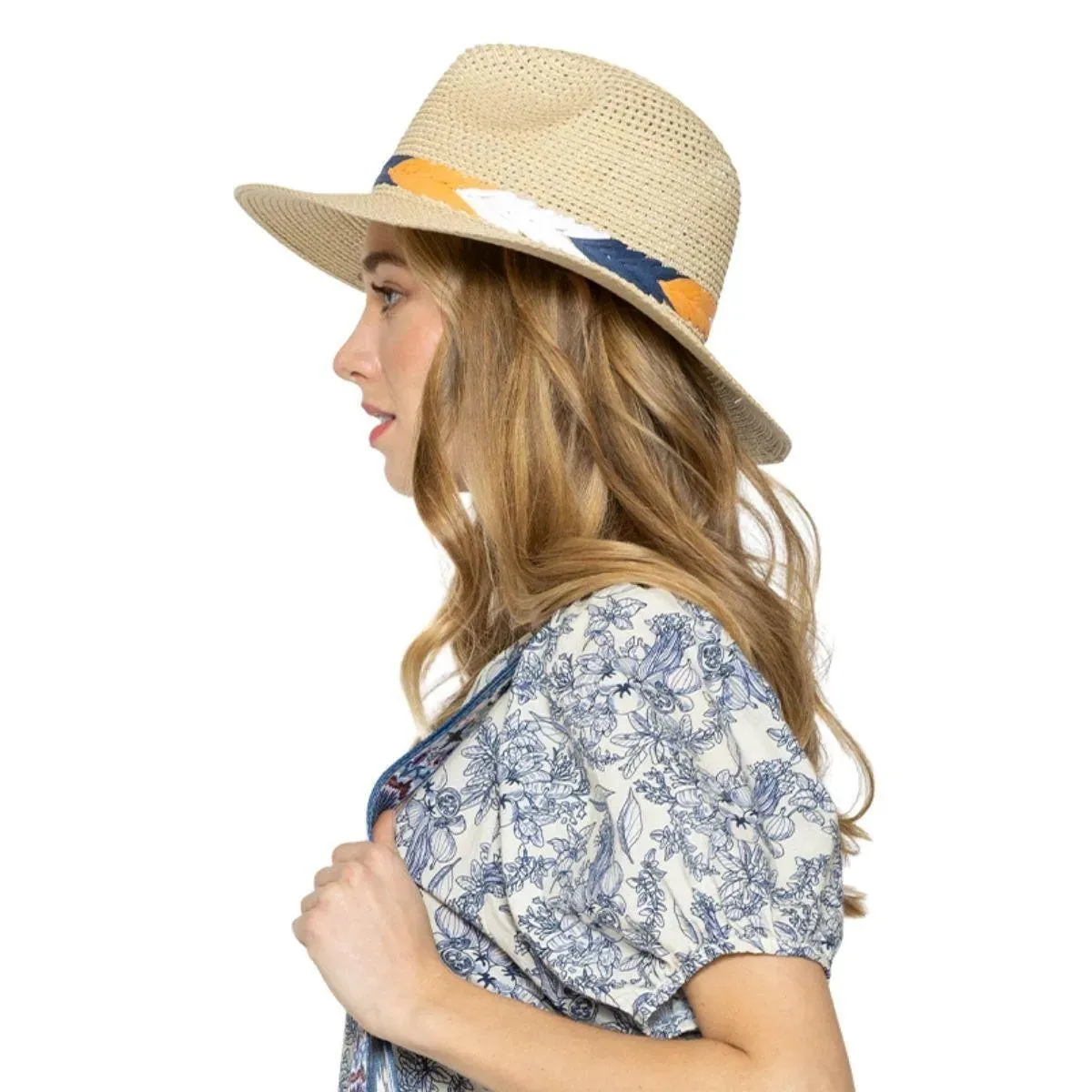 Ivory Panama Hat Chevron Band