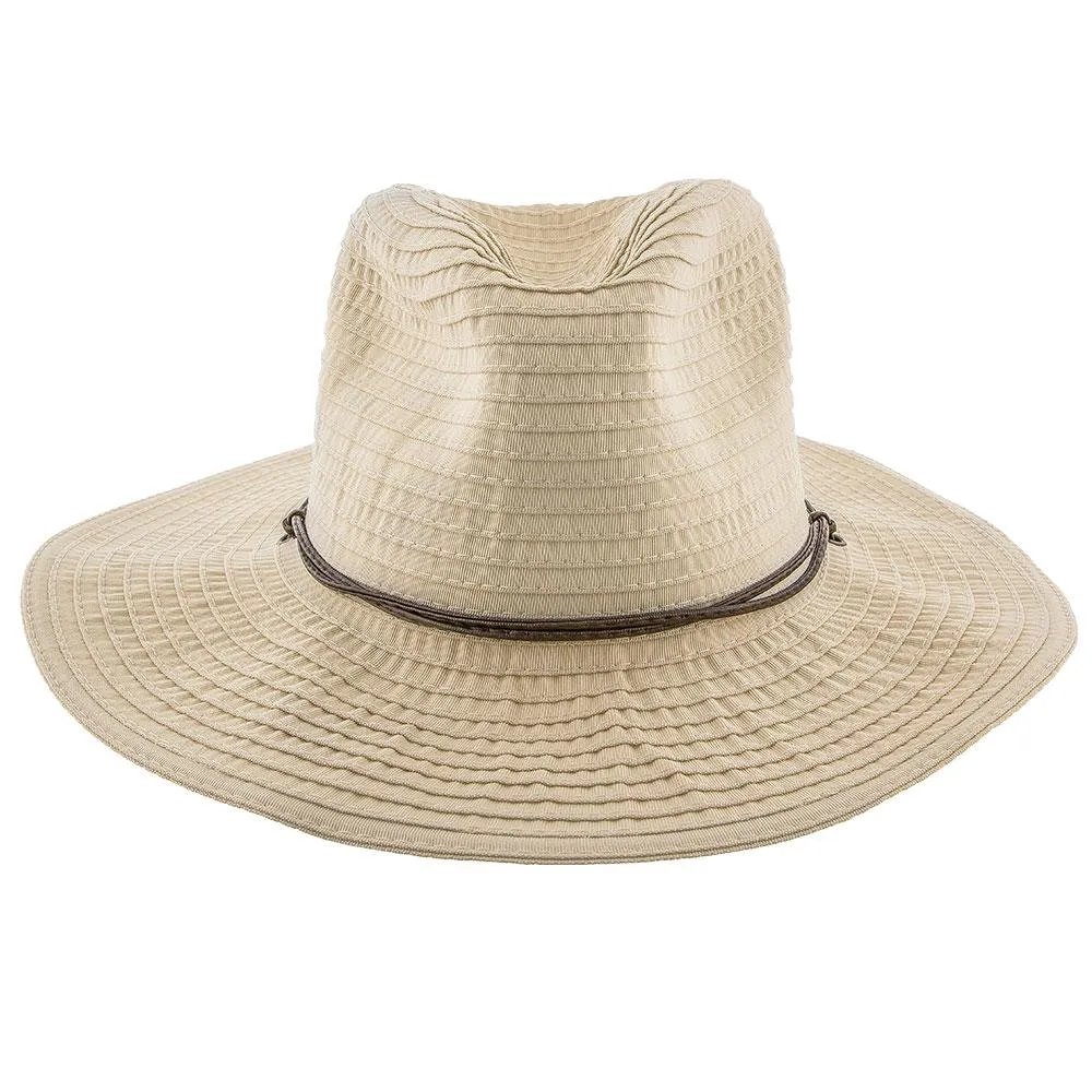 Jeanne Simmons Poolside Ribbon Wide Brim Fedora Hat