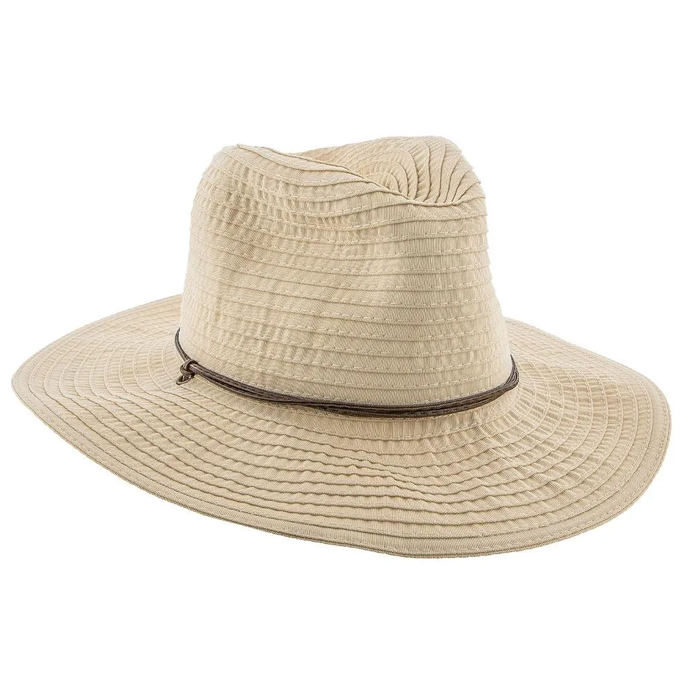 Jeanne Simmons Poolside Ribbon Wide Brim Fedora Hat