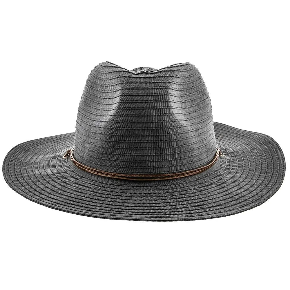 Jeanne Simmons Poolside Ribbon Wide Brim Fedora Hat