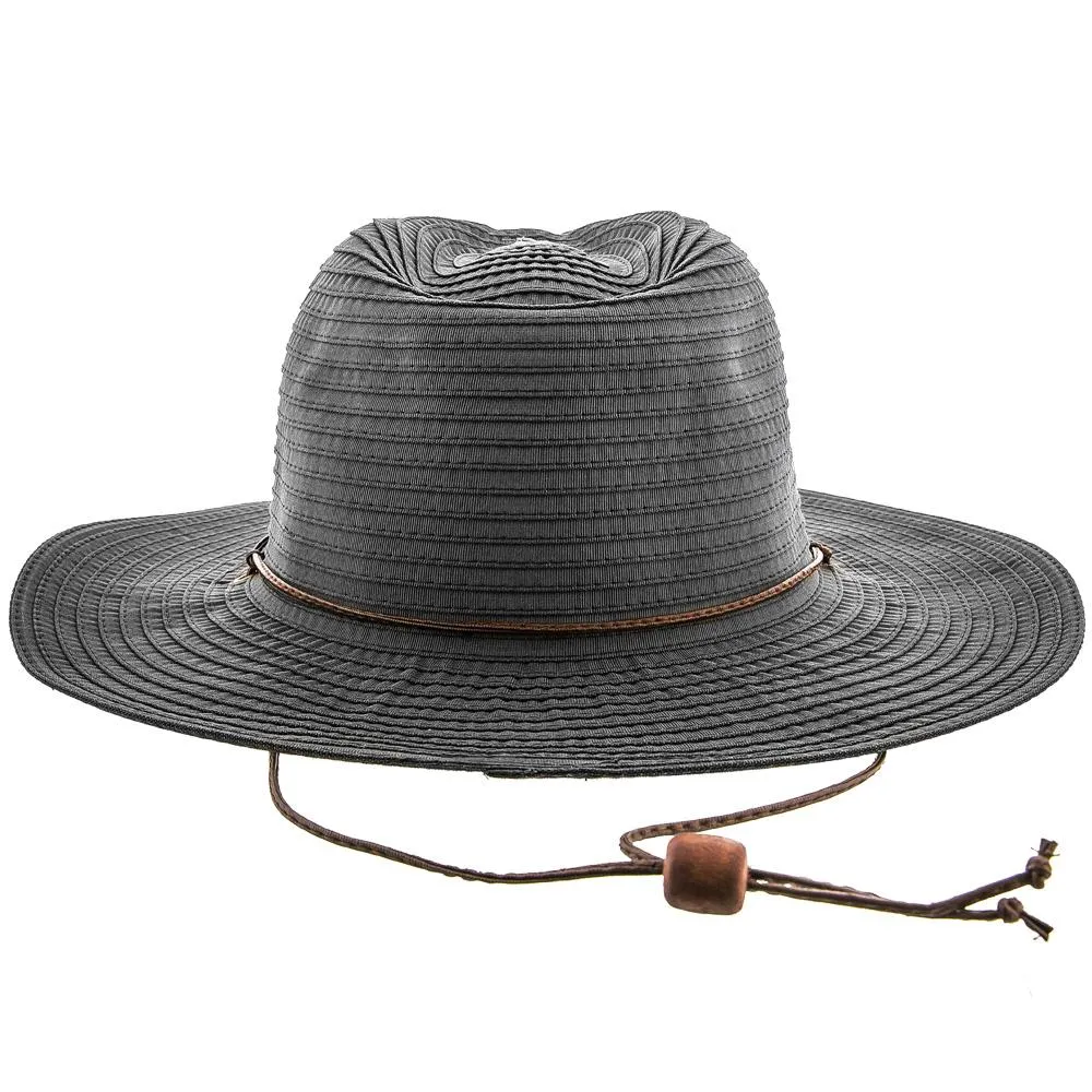 Jeanne Simmons Poolside Ribbon Wide Brim Fedora Hat