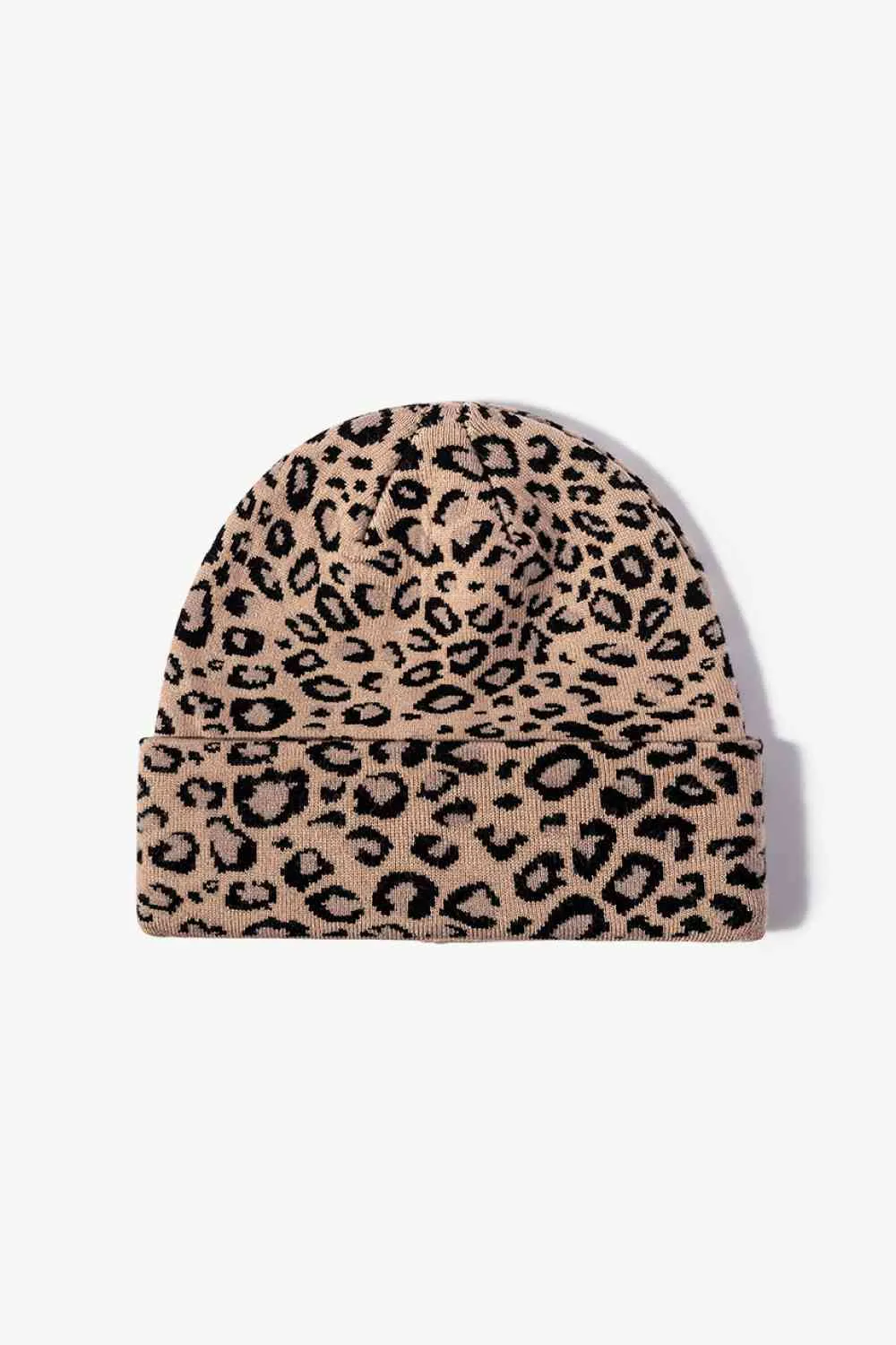 Leopard Pattern Cuffed Beanie