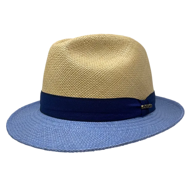 Louis Riel Panama Hat in Natural/Light Blue by One Fresh Hat