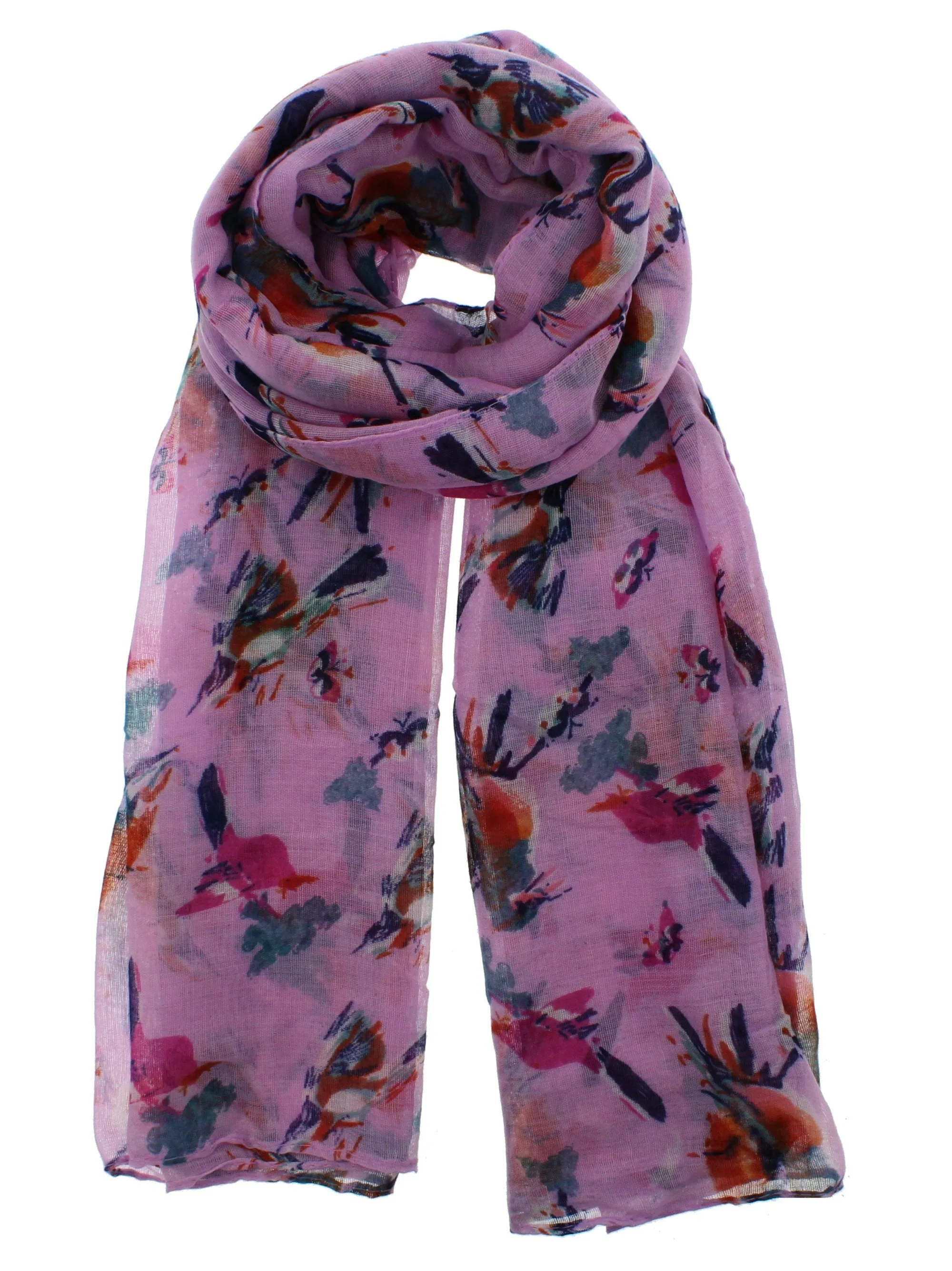 Multicolour Bird on Scarf