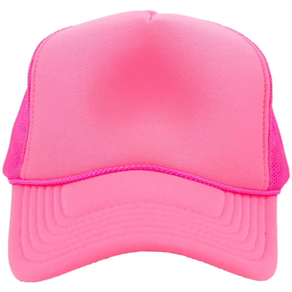 Neon Hot Pink Wholesale Blank Foam Trucker Hat