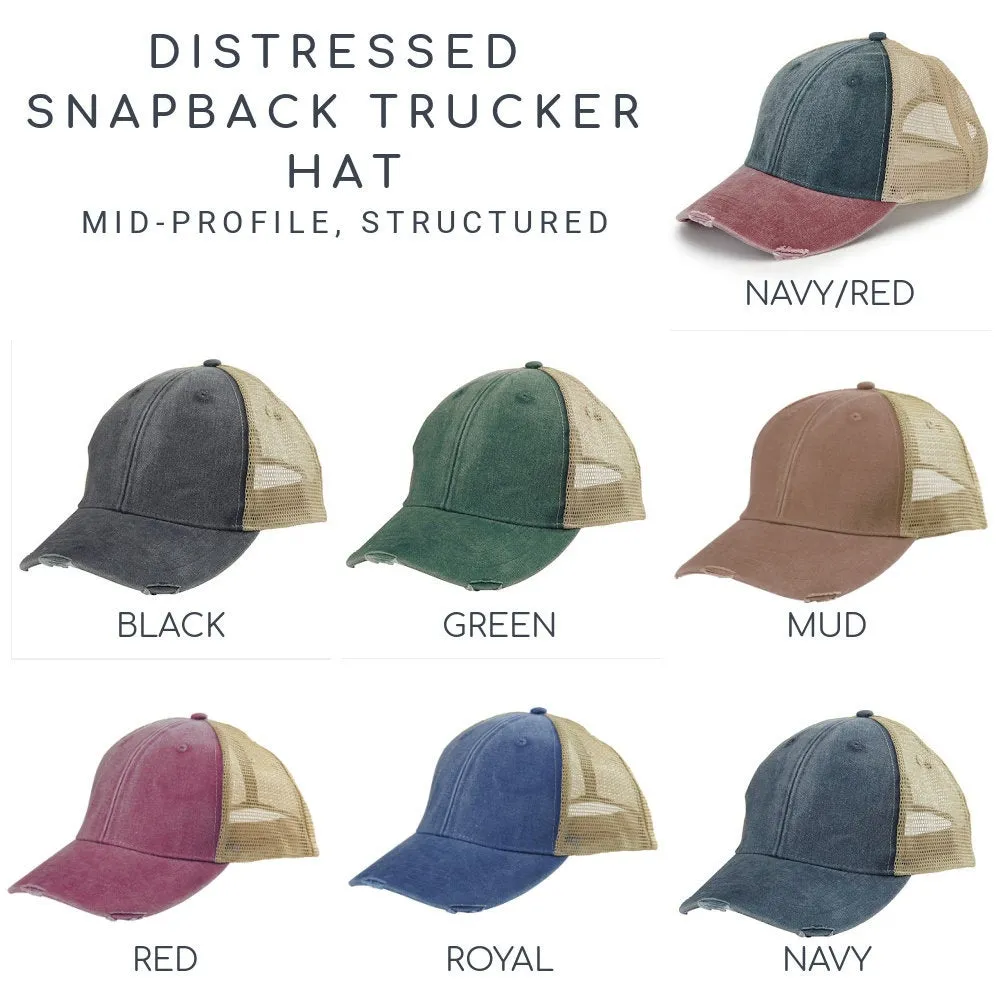 New Hampshire Hat | Distressed Snapback Trucker | state cap | many color choices