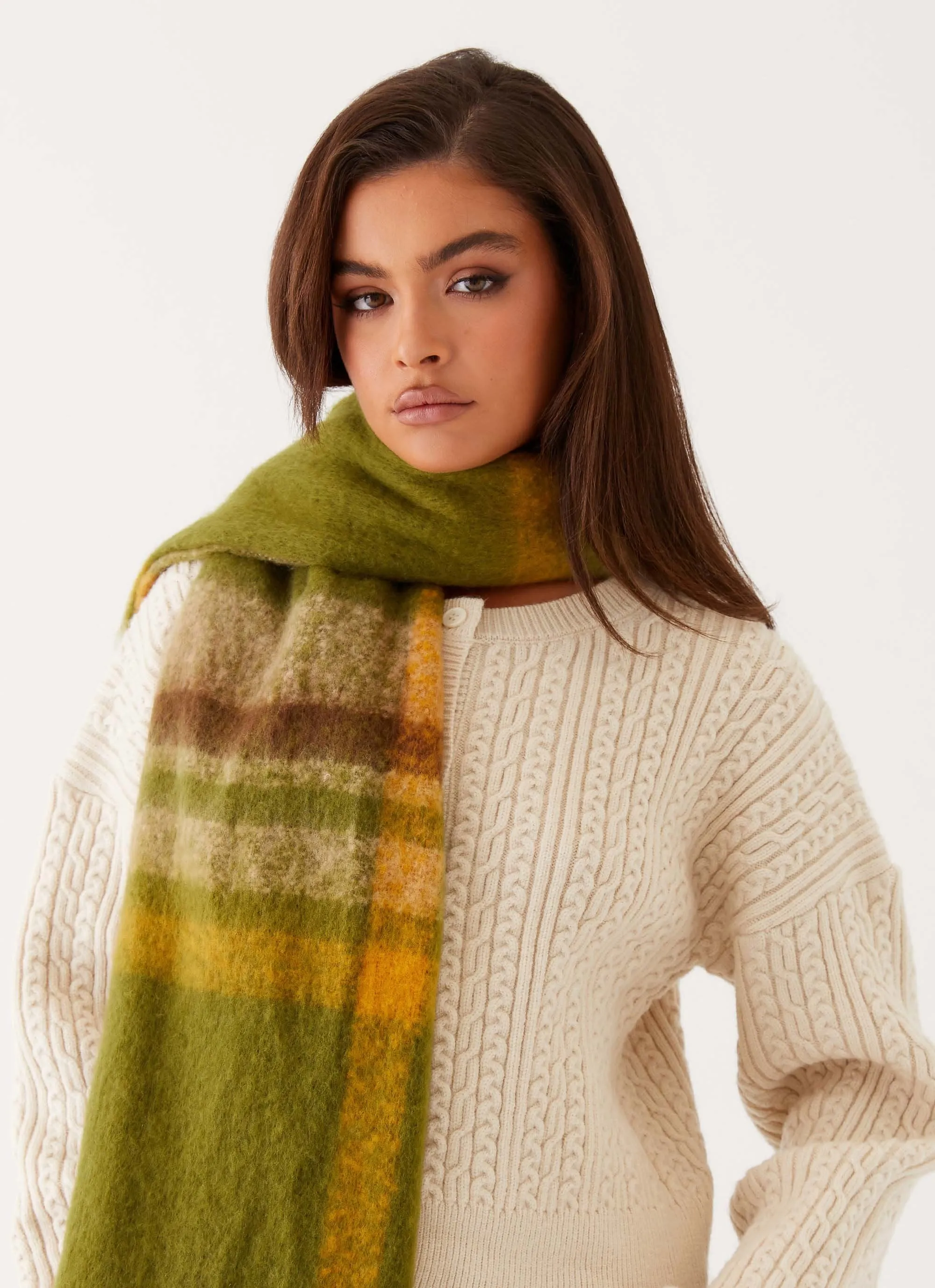 Rainier Plaid Scarf - Green