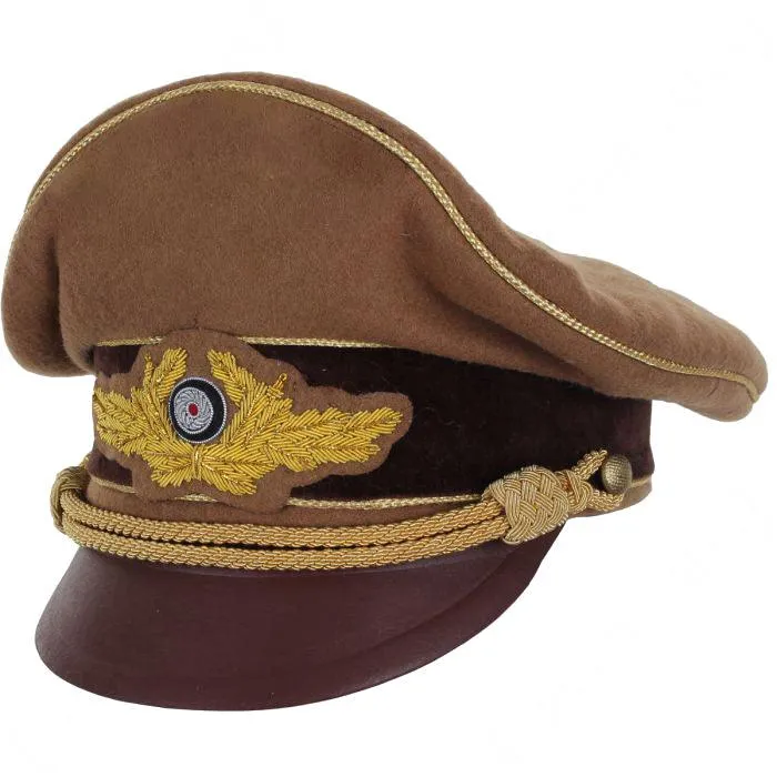 RMBO Reichkommissar Diplomat Visor – Gold Piping with Gold Bullion Cockade, Wreath & Cap Eagle