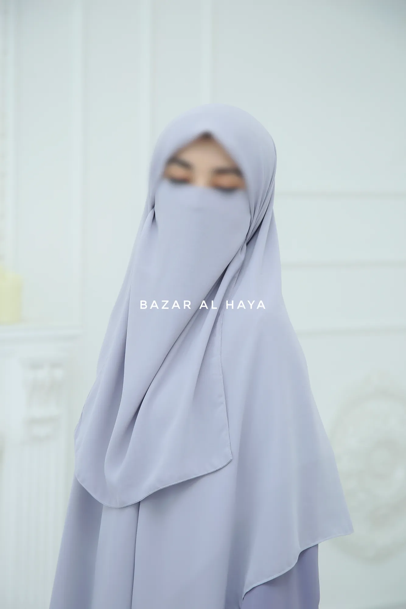 Silver Single Half Niqab - Super Breathable Veil