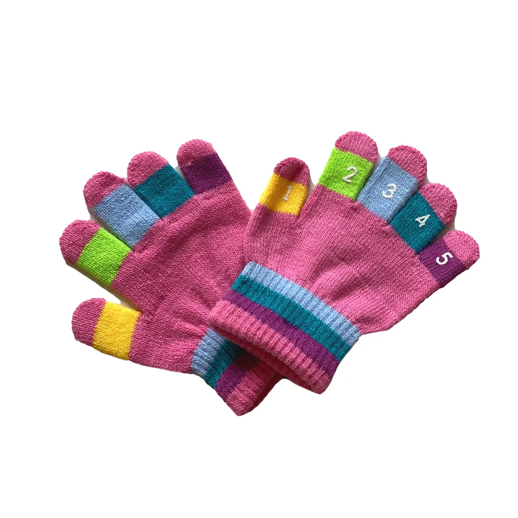 Toddler Knit Magic Stretch Counting Gloves with Numbers