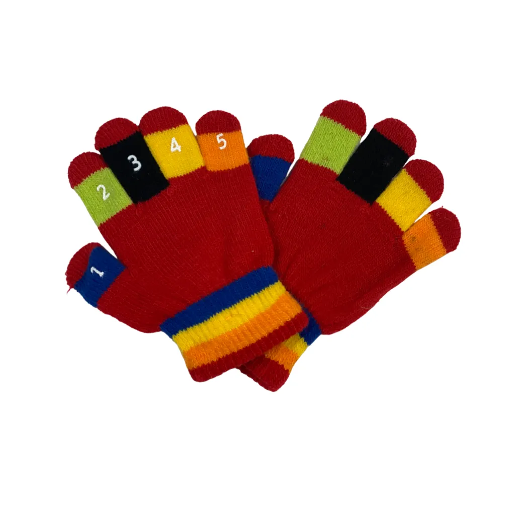 Toddler Knit Magic Stretch Counting Gloves with Numbers