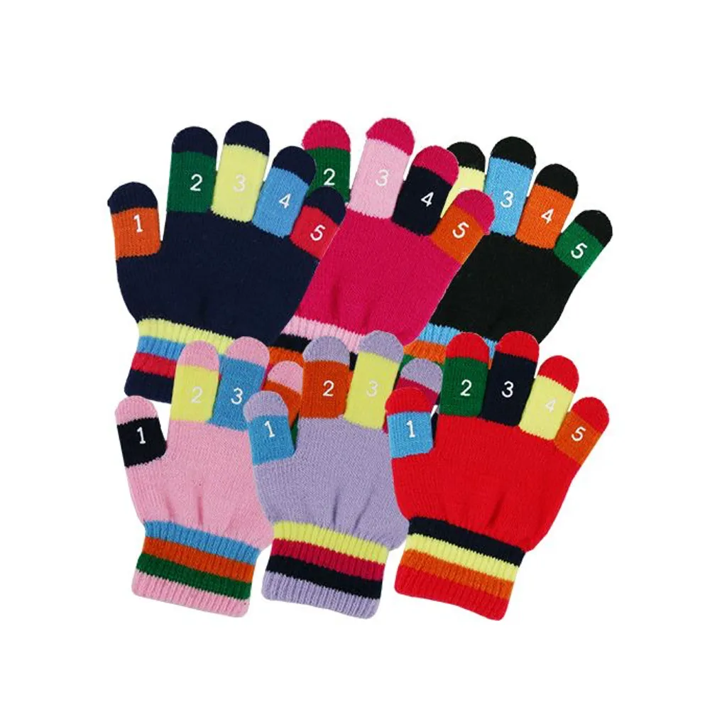 Toddler Knit Magic Stretch Counting Gloves with Numbers