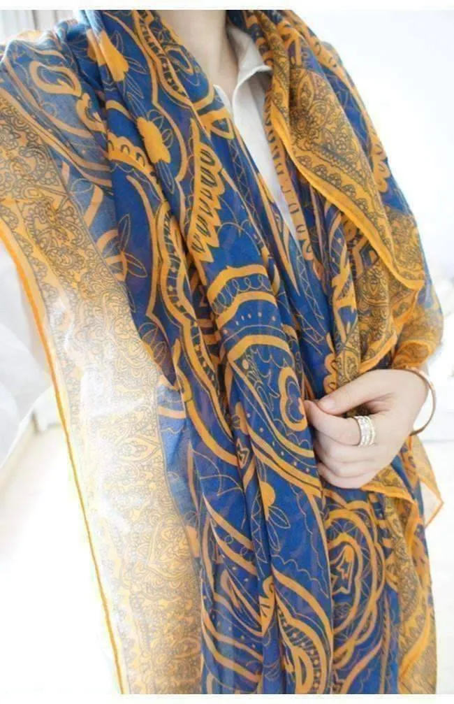 Vibrant Paisley Wrap Scarf