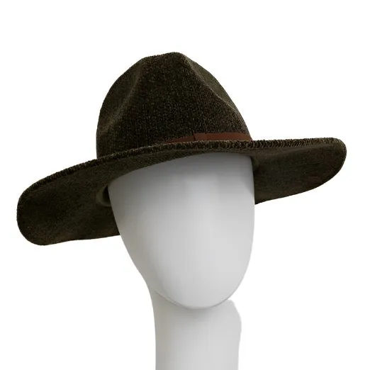 Women's Corduroy Fedora Hat with Trendy Wide Brim and Soft Lining