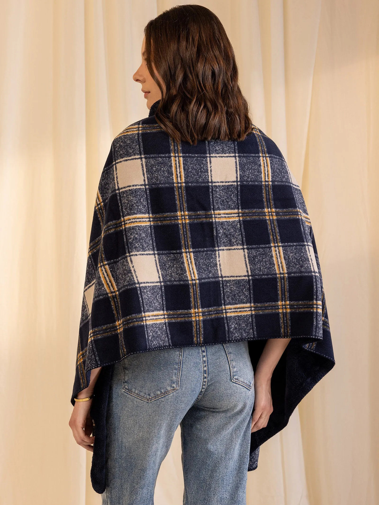 Woolen Reversible Wrap - Blue